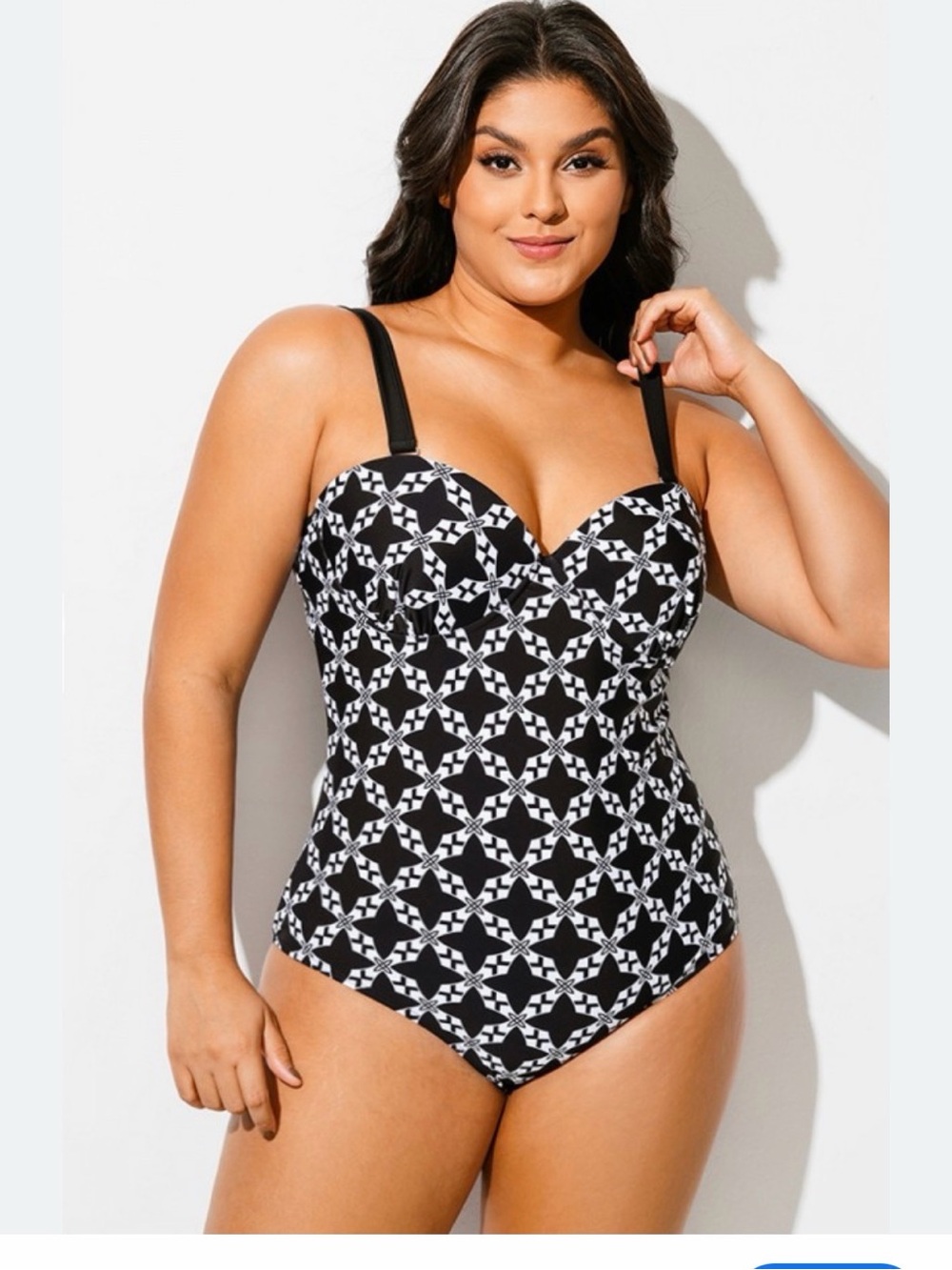 Geometric Cut Out Underwire One Piece Swimsuit